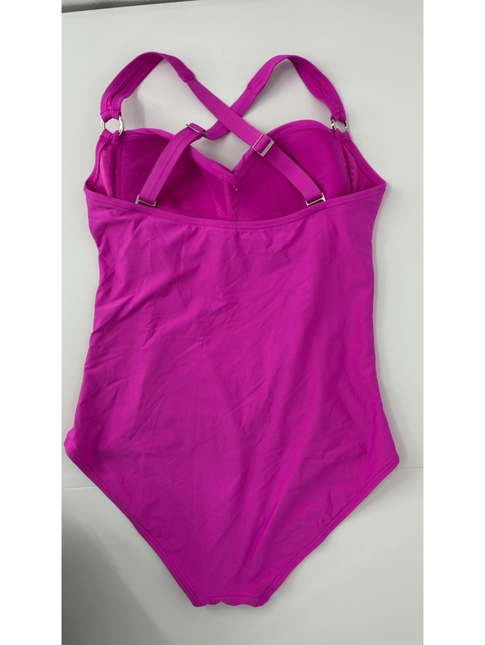 DKNY Women's Pink One-Piece Swimsuit with Adjustable Straps Size L/G - Picture 2 of 6